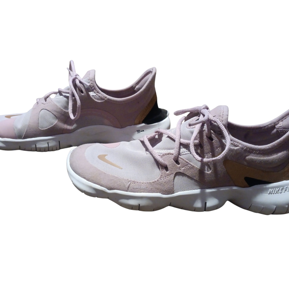 Nike Women's Light Pink and Gold Sneakers